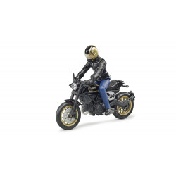 Moto Scrambler Ducati Cafe Racer avec Motard 63050 BRUDER
