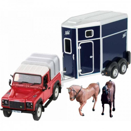 Land Rover + van chevaux 43239 britains 1/32