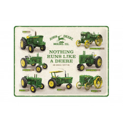 Plaque en métal 30x40 JOHN DEERE "Nothing runs like a deere" 23263