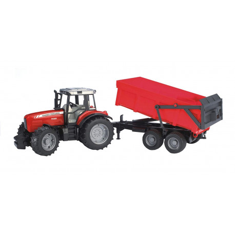 MASSEY FERGUSON 7480 + REMORQUE 2045 BRUDER 1/16