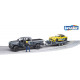 Miniature DODGE RAM 2500 Power Wagon avec remorque et voiture Roadster Racing team