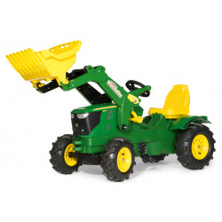 TRACTEUR A PEDALES JOHN DEERE 6210R Pelle et Pneus souples 611102 ROLLY TOYS