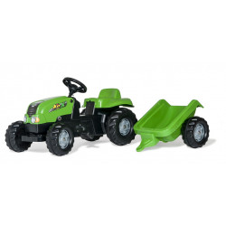 TRACTEUR A PEDALE RollyKid vert et sa remoque 012169 ROLLY TOYS
