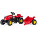 TRACTEUR A PEDALE RollyKid rouge et sa remorque 012121 ROLLY TOYS