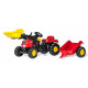 TRACTEUR A PEDALES RollyKid rouge remorque et pelle avant 023127 ROLLY TOYS