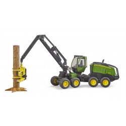 Abatteuse miniature JOHN DEERE 1270G AVEC 1 TRONC BRUDER