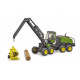 Abatteuse miniature JOHN DEERE 1270G AVEC 1 TRONC BRUDER