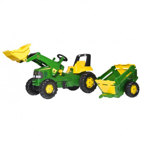 Tracteur à pédales Rolly Junior JOHN DEERE + pelle + remorque 811496 ROLLY TOYS