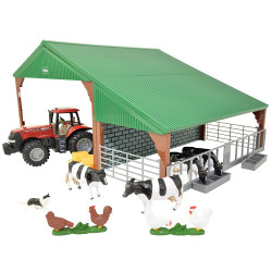 Hangar avec animaux et tracteur CASE 47019 Britains 1/32