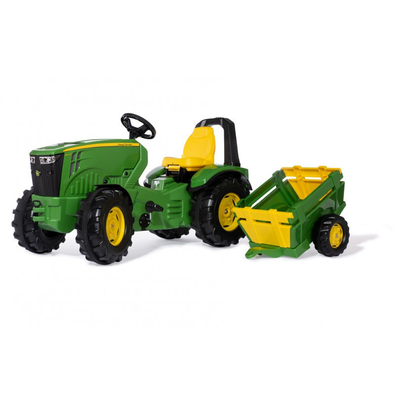 Tracteur à pédales XTrac Prémium JOHN DEERE 8400R Remorque 644438 ROLLY TOYS