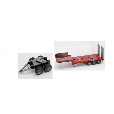 REMORQUE PORTE-ENGINS ROUGE 42823 + DOLLY 42641 BRUDER 1/16