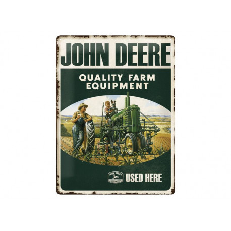 Plaque en métal 30x40 JOHN DEERE QUALITY FARM EQUIPMENT 23137