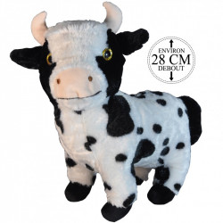 PELUCHE VACHE NOIRE 28 cm PUN365