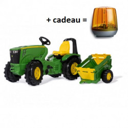 Tracteur à pédales X-Trac Prémium JOHN DEERE 8400R Remorque 644438 ROLLY TOYS