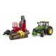 TRACTEUR MINIATURE JOHN DEERE 7R350 et REMORQUE PORTE GRUMES BRUDER