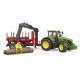 TRACTEUR MINIATURE JOHN DEERE 7R350 et REMORQUE PORTE GRUMES BRUDER