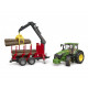 TRACTEUR MINIATURE JOHN DEERE 7R350 et REMORQUE PORTE GRUMES BRUDER