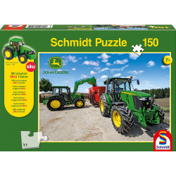 Puzzle JOHN DEERE 150 pièces + Tracteur SIKU "Tracteur 8370R" 56045