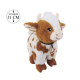 PELUCHE VACHE taches marrons 31cm PDD212