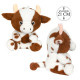 Peluche vache marron 21cm PE422