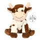 Peluche vache marron assise 24cm PE126