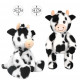 Peluche vache noir assise 26 - 34 cm PE104