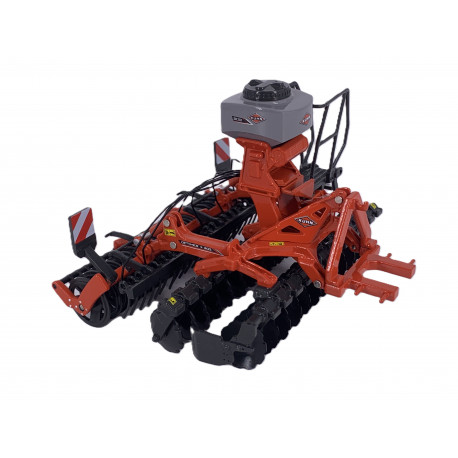 Déchaumeur miniature KUHN OPTIMER + 303 et trémie SH 201 grise REPLICAGRI REP414