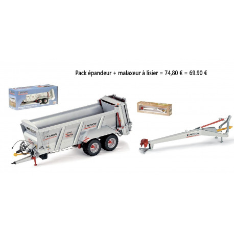 Pack Epandeur à fumier PICHON Muck Master + malaxeur à lisier ROS 1/32