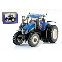 Tracteur miniature NEW HOLLAND T7050 jumelé US 30137.5 ROS 1/32 