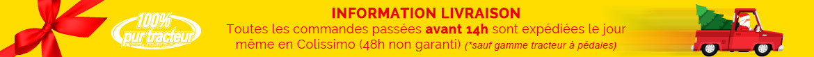 Toutes les commandes passées avant 13h00 sont expédiées le jour même